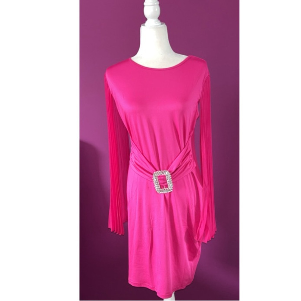 Shein Cape Sleeve Dress W/ Rhinestone Detail - Picture 4 of 8